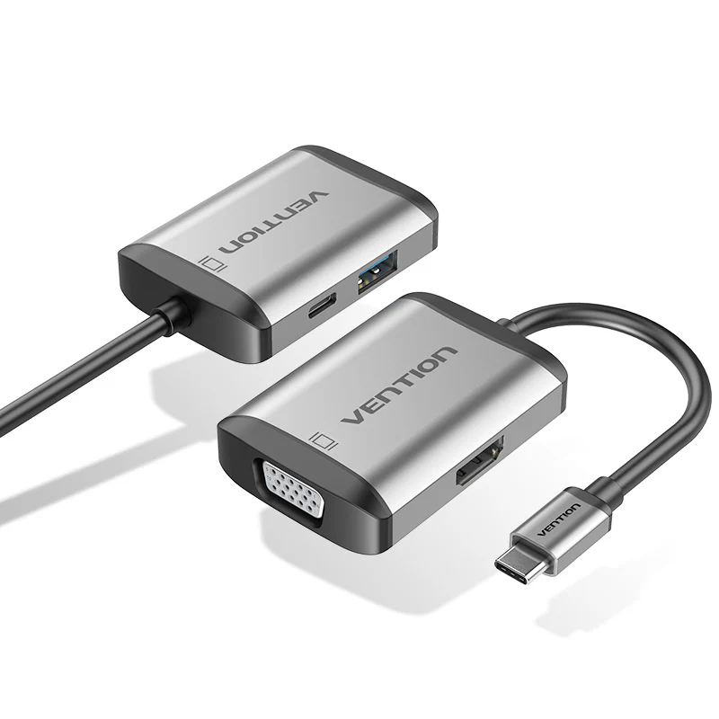 Vention USB-C MULTI-FUNCTIONAL 4 in 1 DOCKING STATION - TYPE C TO HDMI, VGA, USB 3.0, PD(100W) Docking Station