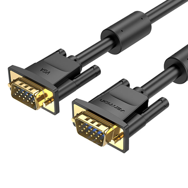 Vention VGA(3+6) Male to Male Cable with ferrite cores 1.5M Black