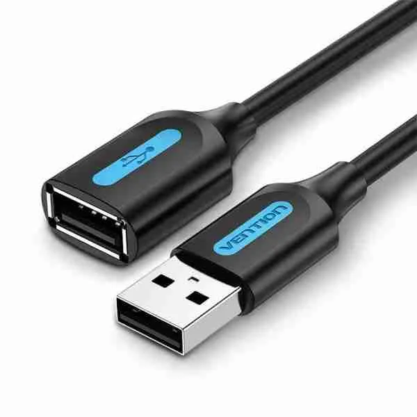 Vention USB 2.0 A Male to A Female Extension Cable 1.5M Black PVC Type